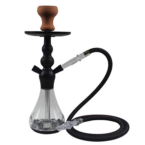 16" mittleres Shisha-Set, komplettes Zubehör, klare Acrylvase, 59" Einzelschlauch, BPA-frei, geeignet für zu Hause oder auf Reisen, tragbare Shisha