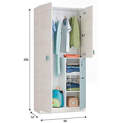 Miroytengo Pack Completo Habitación Juvenil en Color Verde y Blanco Alpes Muebles Dormitorio Infantil con Somier Incluido - imagen 7