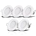B.K.Licht Faretti LED da incasso ultrapiatti, LED integrati 5W, diametro foro 75mm, faretti per bagno ultrasottili da soffitto, luce bianca naturale 4000K, set da 5 rotondi, plastica bianca, 230V IP44