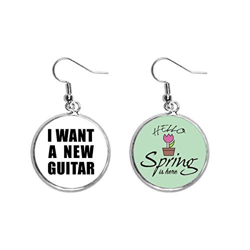 Pendientes de guitarra con colgante decorativo ligero y ganchos antialérgicos cómodos
