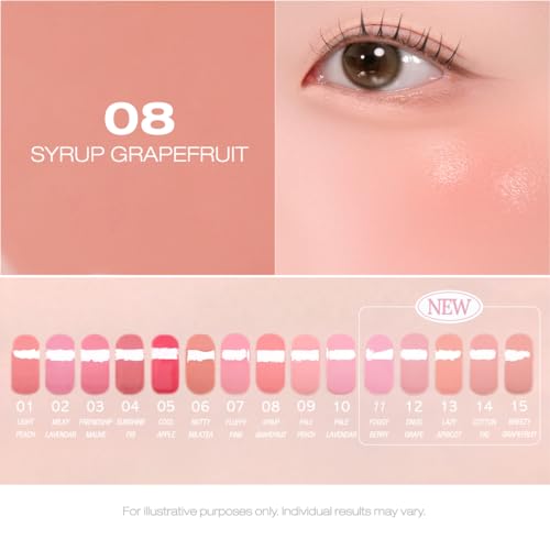 Image of PERIPERA SYRUPY TOK CHEEK Liquid Blush| Dewy Finish with Long-Lasting Hydration, Buildable & Blendable Color, Natural Glow for Cheeks, Safe for Sensitive Skin (08 SYRUP GRAPEFRUIT)