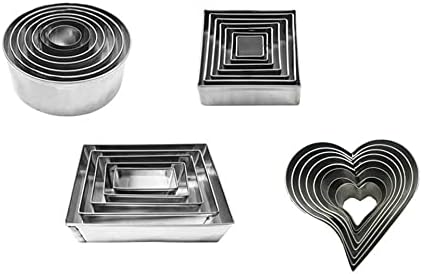 Jogo Cortador Para Massa Redondo + Quadrado + Retangular + Coraçã...