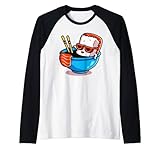 Sushi Kabayaki Salsa Baño Divertido Sushi Camiseta Manga Raglan