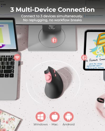 Image of seenda MOU-302 Wireless Bluetooth Ergonomic Vertical Mouse with Volume Knob