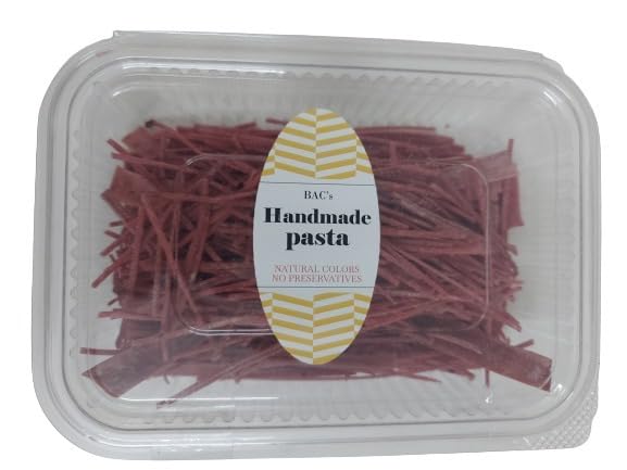 BAC's Delicious Italian Handmade Instant Fettucine Pasta | No Artificial Color and Preservatives (100g) (Pack of 1, Beetroot)