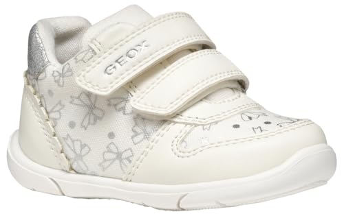 Geox   B ZAPITO Girl A, Zapatillas Bebé   Mädchen, White/Silver,