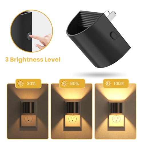 Image of Night Lights Plug into Wall, LED Night Light 2 Pack | Soft Glow Dusk to Dawn Sensor, 3-Level Dimmable Nightlight, Up & Down Lighting Night Lights for Bedroom, Bathroom, Hallway