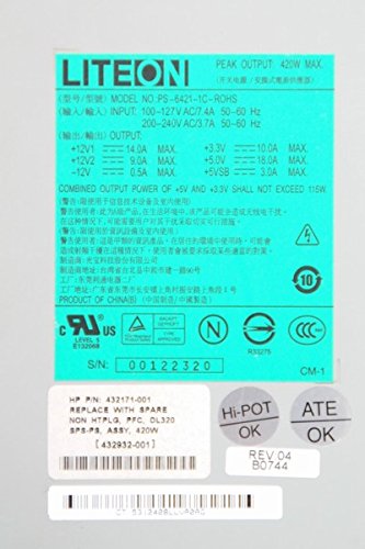 Liteon 420W Proliant DL320 G5 - Fuente de alimentación para servidor PS-6421-1C-ROHS 432171-001