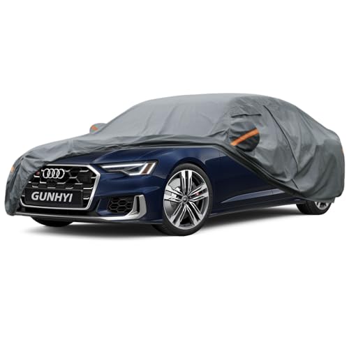 Image of GUNHYI Premium Car Cover Custom Fit Audi A6 /S6 Sedan, 16 Layers Heavy Duty Car Cover Waterproof All Weather with Zipper Door for Sun Rain Snow Dust Uv Protection