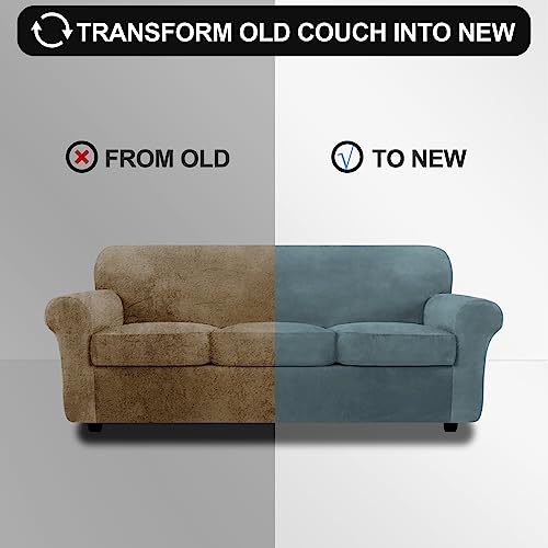 Festicorp HAS44-056 Velvet Sofa Cover, Couch Covers For 3 Cushion Couch Sofa Slipcovers thumb #4