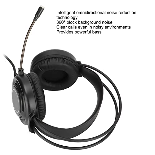 Gaming-headset, omnidirectioneel instelbaar volume Game-hoofdtelefoon 6,5 ft kabel voor pc voor Xbox voor PS4 - Afbeelding 4