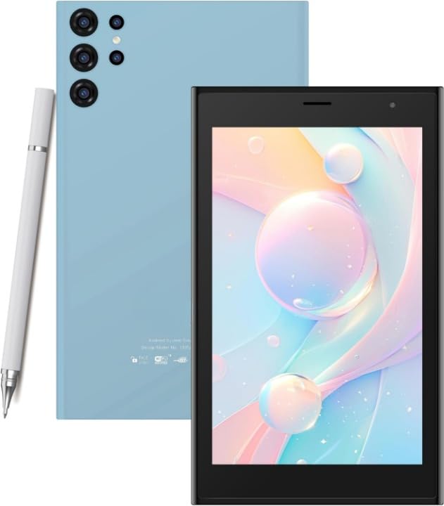 CM524 7-inch Tablet 5g Tablet Single SIM WiFi Kids Tab Zoom Tiktok and Chat GPT Supported Dual Camera Android 15 Slim Tablet with Stylus (Blue)
