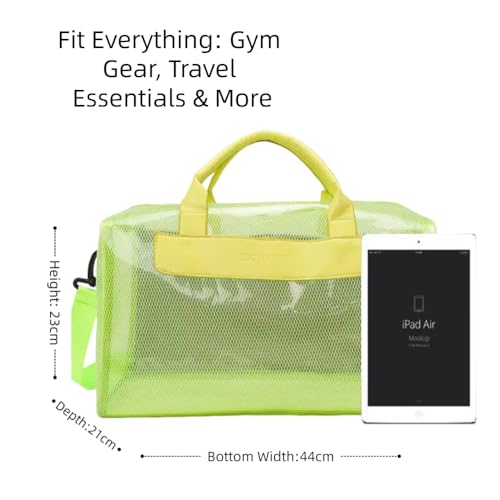 Multi-Functional PVC Gym & Travel Duffel Bag – Large Capacity, Dry-Wet Separation, Adjustable Crossbody/Shoulder Strap Must-Have Athleisure Essentials for Men & Women (Yellow)2