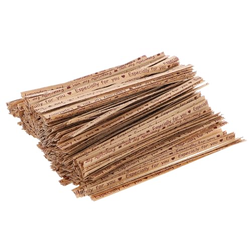 TOBBOMEY 1000 piezas Reutilizables Kraft para Bolsas de Regalo Dulces y Pan Ataduras Multiusos para Cierre de Paquetes Tiendas y Hogar