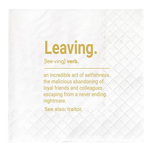 Funny Going Away Gift for Coworker, Leaving Definition Napkins, Rude