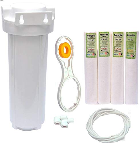 Nandi HomeZ Pre Filter Housing Bowl | 4 Spun Filter | 3 Meter RO Pipe | Spanner Key | Tefaflon Tape | 1/4" Elbow Connector for Water Purifier-image-13