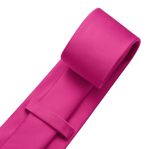 Image of DecTwig Men's Ties Solid Color Formal Neckties 3.15 inch (8CM) Hot Pink Ties For Men