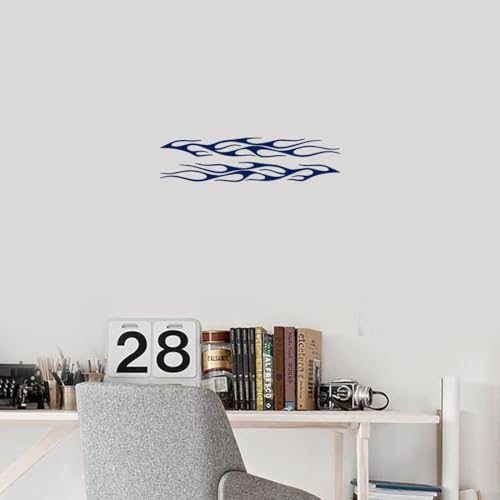 Image of Flame Stripe Racing 4 (Navy Blue) (Set of 2) Premium Waterproof Vinyl Decal Stickers for Laptop Phone Accessory Helmet Car Window Bumper Mug Tuber Cup Door Wall Decoration