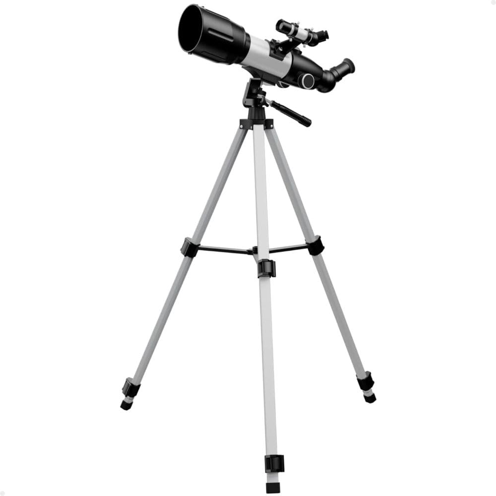 Telescópio Astronômico Refrator 400x70 Alumínio com Tripé 120cm