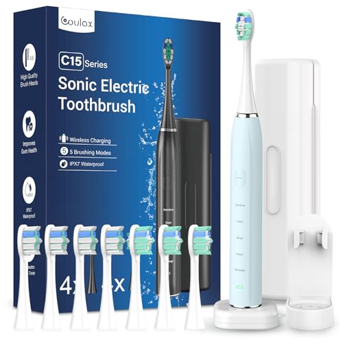 Sonic Cepillo de dientes eléctrico sónico - Cepillos de dientes eléctricos con estuche de viaje,...