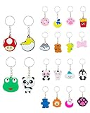 GADMEXILY 100pcs Cartoon Keychain for Kids Party Favors, Mini Cute Keyring for Classroom Prizes, Bir