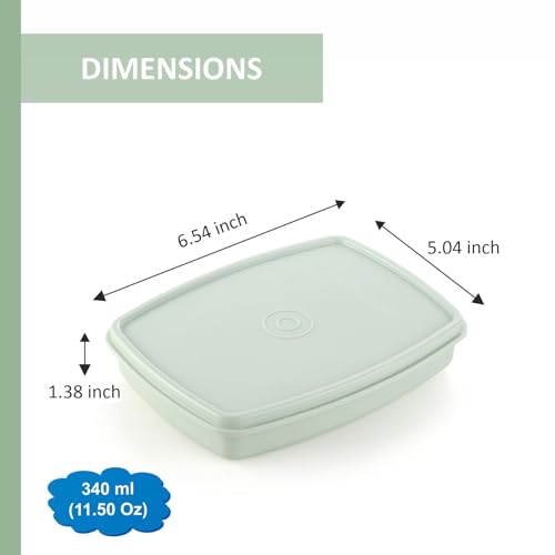 Image of Signoraware Slim BPA Free Plastic Lunch Box (340ml x 3 | Setof3 | Multicolor)