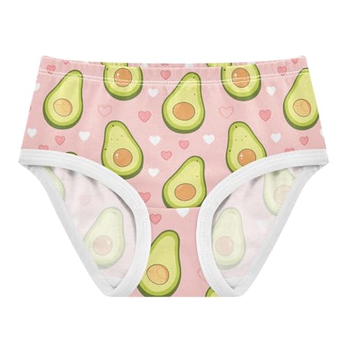 Wusikd Cute Avocado Heart Girls' Underwear Cotton Girls Briefs Soft Toddler Underwear 2T