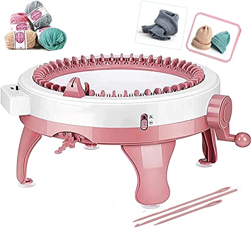 Hongzer Knitting Machine, 48 Needles Smart Weaving Loom Round Knitting Machines, Knitting Board Rotating Double Knit Loom for Sock/Hat/Scarf/Blankets, Weaving Loom for Adults or Kids