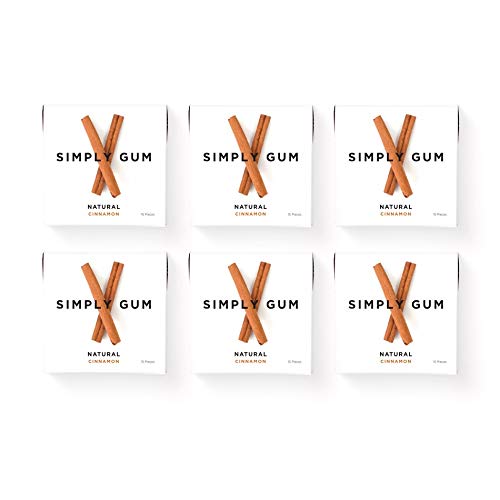 Miniatura 6 de Simply Gum Goma de mascar  Canela Paquete de seis (90 piezas en total)  Vegano + sin OMG