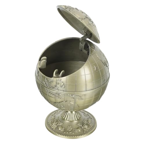 HEALEEP Antique Ashtray Storage Bucket Vintage Metal Ashtray for Ash Desk Accessory