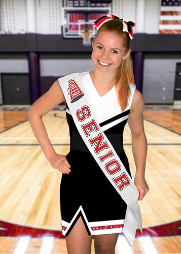 Cheer Senior Sash Red - PREMIUM GRADE SATIN Cheerleader Sashes - Cheer Squad Senior Gifts2