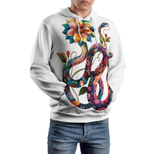Sweat à capuche serpent coloré confortable pour affronter la fraîcheur