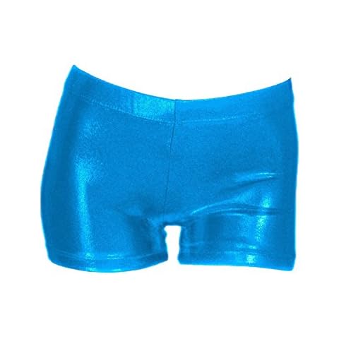 MORESAVE Kids Girls Sparkle Shorts Fitness Sports Gym Pants Ballet Gymnastic Dancewear(Blue, 4-6Y/Tag110) Cover