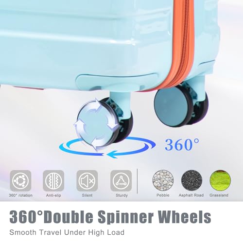 Image of Hardshell Luggage, Durable PC Suitcase with Double Spinner Wheels, 20 /24 /28