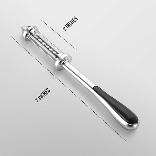 Image of Kitchen Expert Stainless Steel Fruit Peeler | 3-in-1 | Fruit & Vegetable Peeler | Shredder Slicer Grater for Salad, Potato, Carrot | for Kitchen Versatile Vegetable Peeler for Salad Preparation