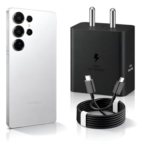 Image of Samsung Original 45W PD Type-C Superfast Charger with 1M Cable for Galaxy S25 /S24 /S23(Ultra,Fe,Plus) Tab S10(Fe+,Lite) A9+ / A11 /S9 Fe+ /Z Fold|Flip 7 /6 /M17 /M07 /M36 /A55 /F16|45Watt USB C Fast Charging