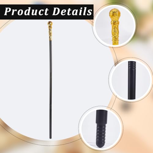 Image of GORGECRAFT Antique Cane Vintage Walking Stick Halloween Party Decorative Cosplay Costume Cane Handle Knob Costume Accessories