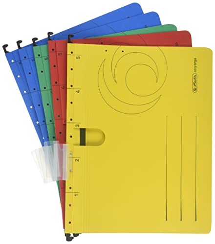 Herlitz 5874953 Hängehefter A4 UniReg kaufmännisch, Kraftkarton, 230 g/qm, 5er Packung (Hängehefter | 5er Set, sortiert)