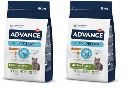 Advance Cat Junior Sterilized, Pienso para Gatitos Junior Esterilizados con Pollo, 1,5kg (Paquete de 2)