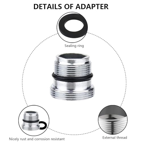 BlueXP 2 Stück Wasserhahn-Adapter M18-M22 Aussengewinde Wasserhahn Metall Wasserhahnadapter mit Gummidichtung für Badezimmer Küche Wasserreiniger