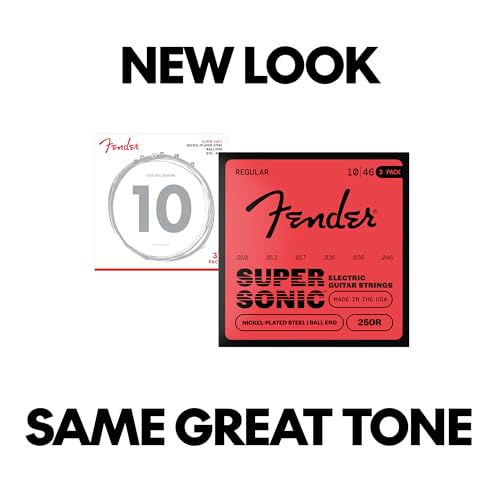 Image of Fender Super 250 Nickel-Plated Steel Electric Guitar Strings, Regular Gauge .010-.046, 3-Pack, Model 250R, Model 0730250310