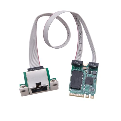 IJSDNVJNDX Adaptador Ethernet M.2 A+e 2.5G, Puerto COM M.2 A+e A RJ45, Chip RTL8125BG, Tarjeta LAN Gigabit Ethernet de 2.5G/1G/100Mbps para PC de Escritorio.