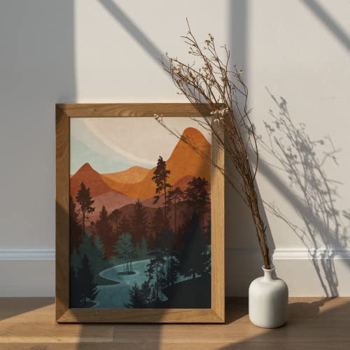 Sylvana Workshop - Western Minimalist Wall Art ,Unframed(8"X10" Set Of 2 Wall Decor), Mid Century Modern Wall Decor, Western Poster, Boho Posters For Bedroom, Contemporary Art Prints #TOP6