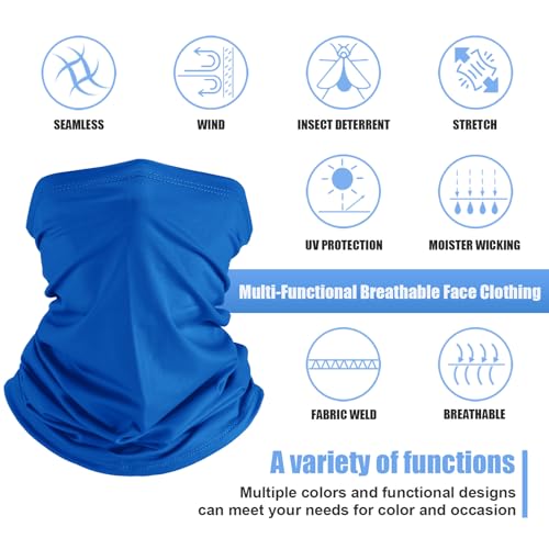 Image of Geyoga 6 /9 Pcs Summer UV Protection Cooling Neck Gaiter Scarf Face Clothing Neck Gaiter Mask Sunscreen Breathable Bandana