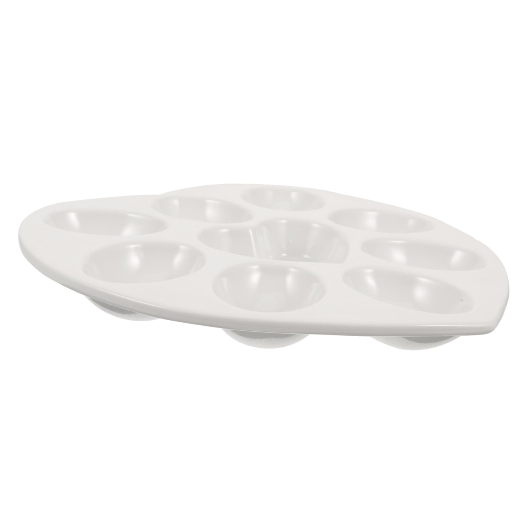 OFFSCH Egg Platter Ceramic Egg Tray for Deviled Eggs Elegant Serving Dish for Parties and Gatherings for Celebrations and Entertaining