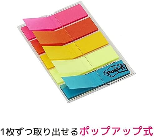 Miniatura 12 de 5 almohadillas 688NEH 20 piezas de cinco colores Sumitomo (3M) Post-it (R) Jobe película encabezada 1.732 in x 0.472 in mixta (importación de Japón)