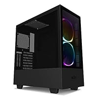 NZXT H510 Elite – CA-H510E-B1 - Premium ATX Mid-Tower PC Gaming Gehäuse – Dual Tempered Glass Fenster - RGB Lüfter & Controller - Front I/O USB-C - Vertikale GPU Option - Wasserkühlung ready - Schwarz