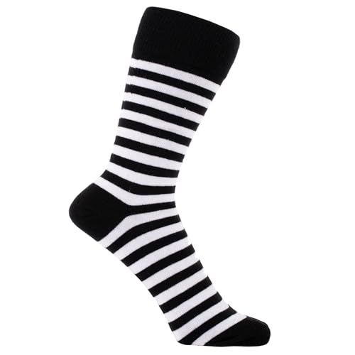 ZAKIRA Finest Combed Cotton Striped Dress Socks for Men, Women - 5 Pack3