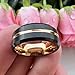 TUTISS 8mm Black Rose Gold Tungsten Rings for Men Women Fashion Engagement Wedding Bands Matte Finish Beveled Edges Comfort Fit Size 13