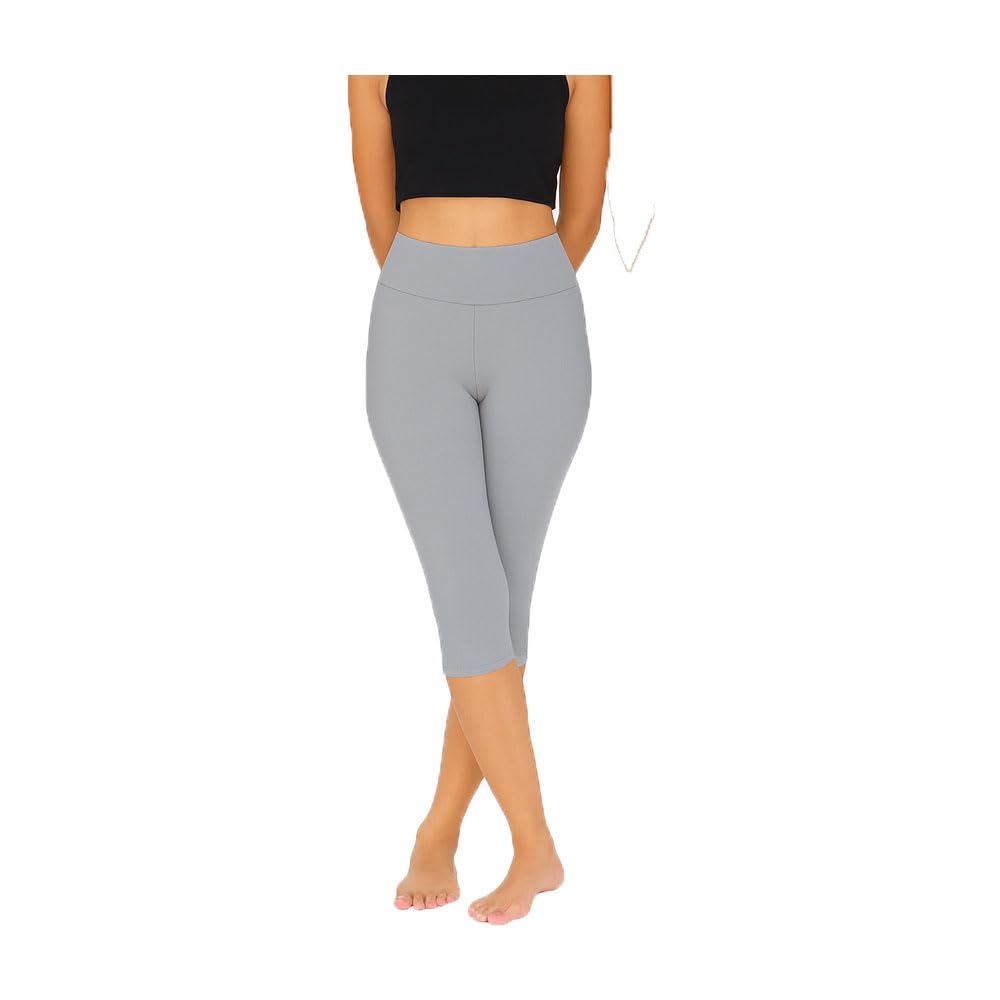 Womens Casual Solid Plain Capri Grey Single Pack-picture-14